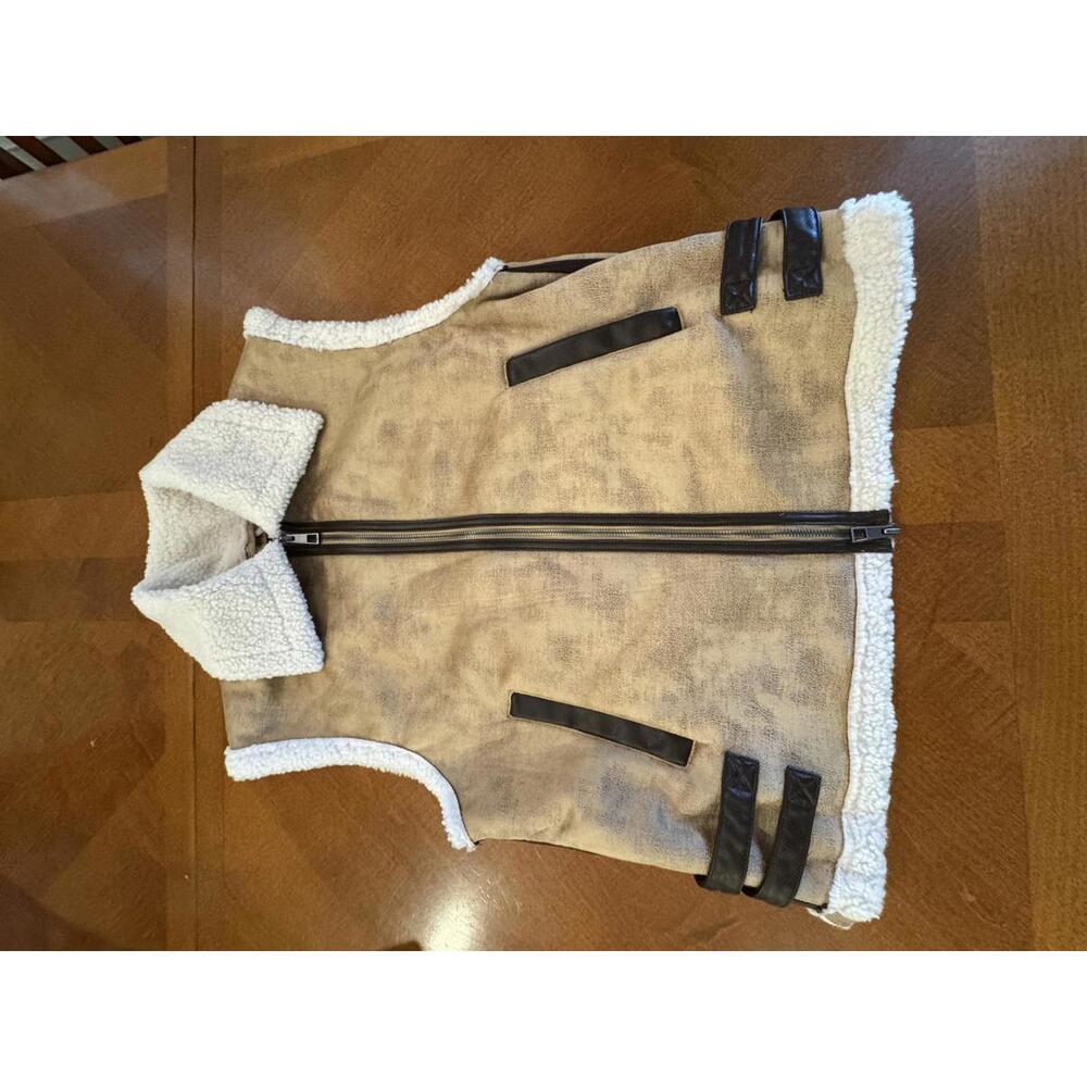 Wild Fable Sherpa Lined Faux Suede Vest Medium j-3